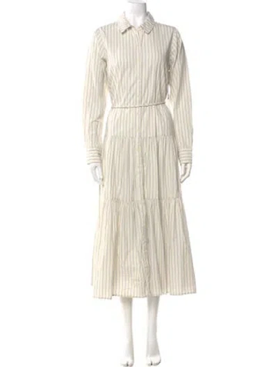 Pre-owned Apiece Apart Striped Long Dress W/ Tags In Neutral