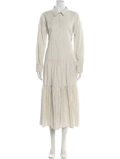 Pre-owned Apiece Apart Striped Long Dress W/ Tags In Neutral