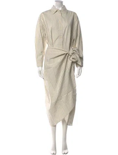 Pre-owned Apiece Apart Striped Long Dress W/ Tags In Neutrals
