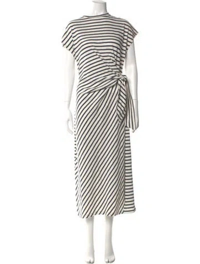Pre-owned Apiece Apart Striped Long Dress In White