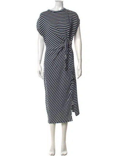 Pre-owned Apiece Apart Striped Long Dress In White