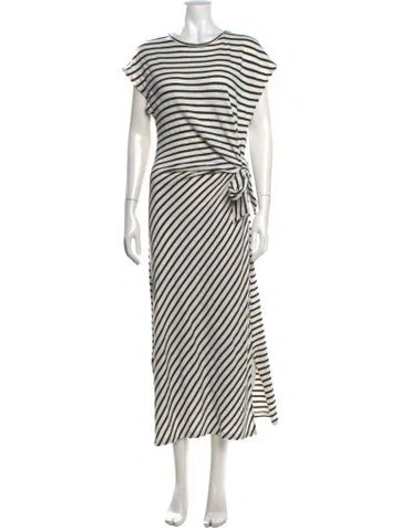 Pre-owned Apiece Apart Striped Long Dress In White