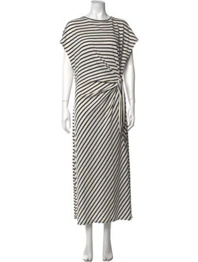 Pre-owned Apiece Apart Striped Long Dress In White