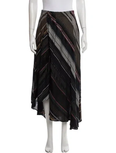 Pre-owned Apiece Apart Striped Long Skirt In Black