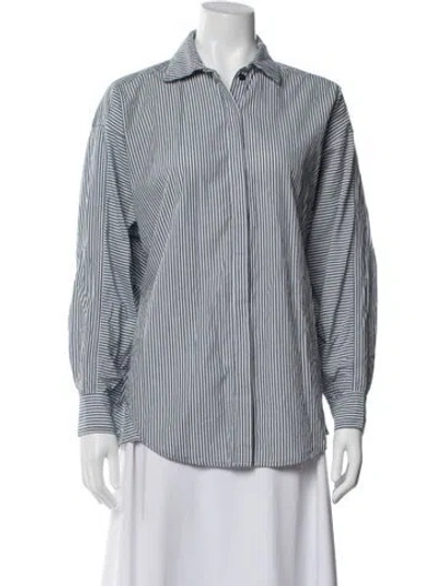 Pre-owned Apiece Apart Striped Long Sleeve Blouse W/ Tags In Multi