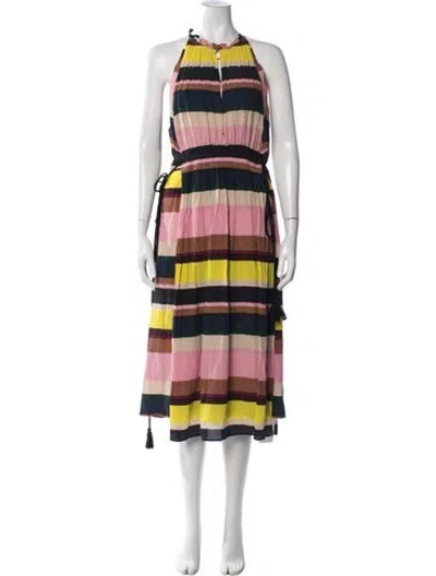 Pre-owned Apiece Apart Striped Midi Length Dress In Pink