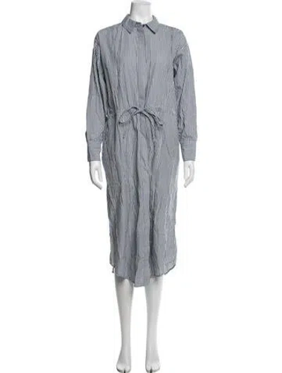 Pre-owned Apiece Apart Striped Midi Length Dress W/ Tags In Blue
