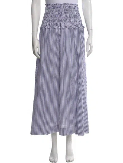 Pre-owned Apiece Apart Striped Midi Length Skirt In Blue