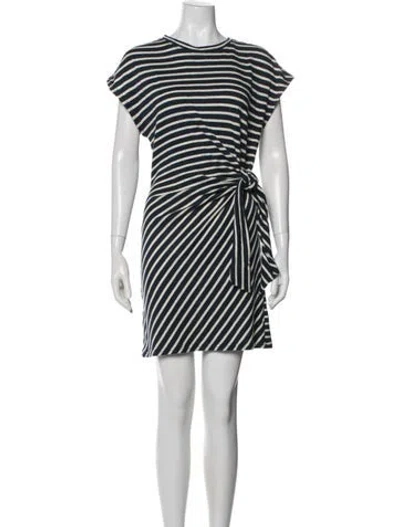 Pre-owned Apiece Apart Striped Mini Dress In Blue