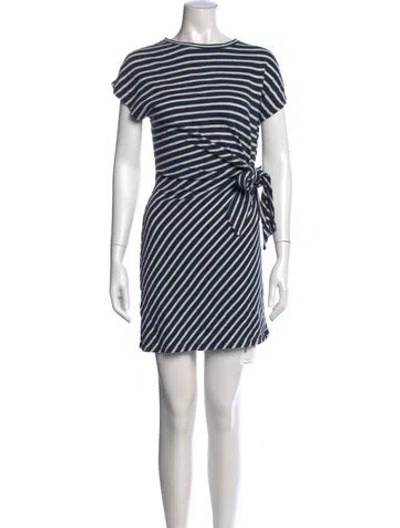 Pre-owned Apiece Apart Striped Mini Dress In Blue
