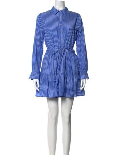 Pre-owned Apiece Apart Striped Mini Dress In Blue