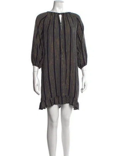 Pre-owned Apiece Apart Striped Mini Dress In Blue