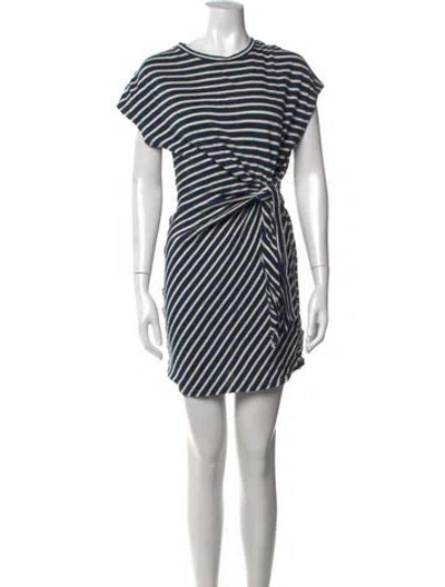 Pre-owned Apiece Apart Striped Mini Dress In Blue