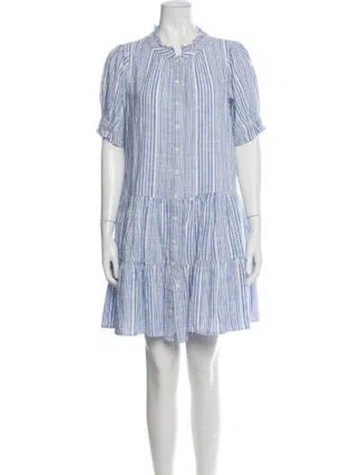 Pre-owned Apiece Apart Striped Mini Dress In Blue