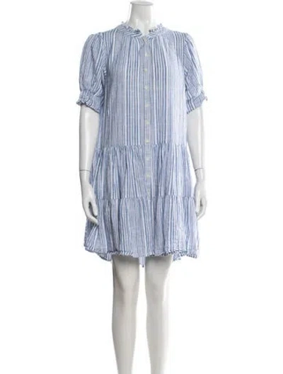 Pre-owned Apiece Apart Striped Mini Dress In Blue/white