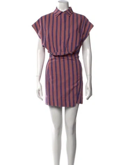 Pre-owned Apiece Apart Striped Mini Dress In Multi