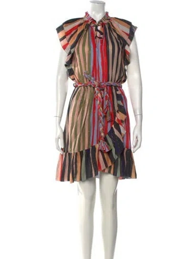 Pre-owned Apiece Apart Striped Mini Dress In Multi
