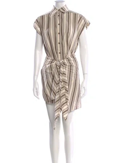 Pre-owned Apiece Apart Striped Mini Dress In Neutral