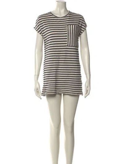 Pre-owned Apiece Apart Striped Mini Dress In Neutral