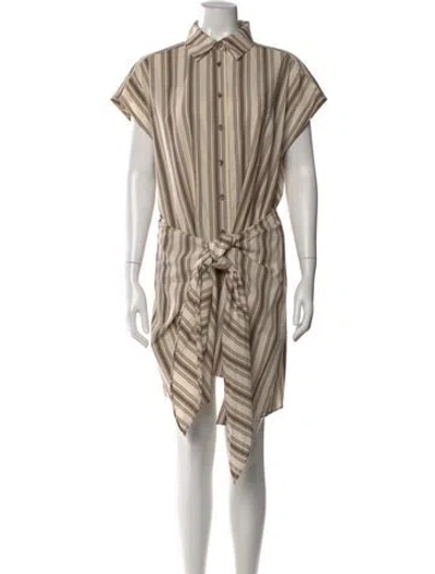 Pre-owned Apiece Apart Striped Mini Dress In Neutral