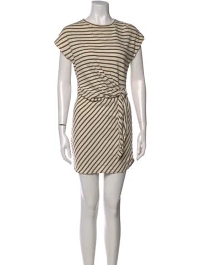 Pre-owned Apiece Apart Striped Mini Dress In Neutral