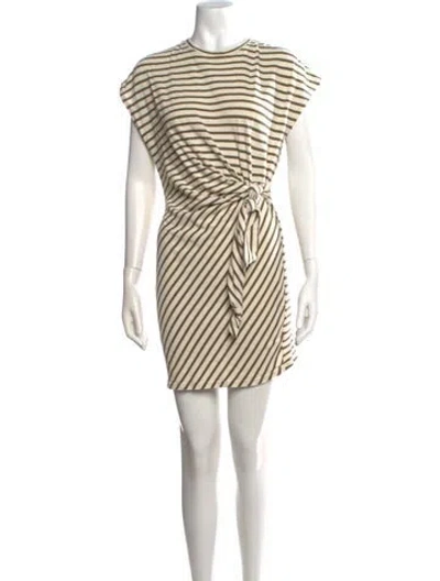 Pre-owned Apiece Apart Striped Mini Dress In Neutral
