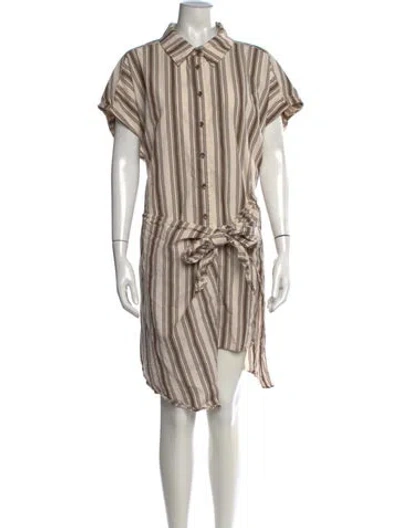 Pre-owned Apiece Apart Striped Mini Dress In Neutrals
