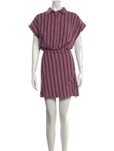 Pre-owned Apiece Apart Striped Mini Dress In Pink