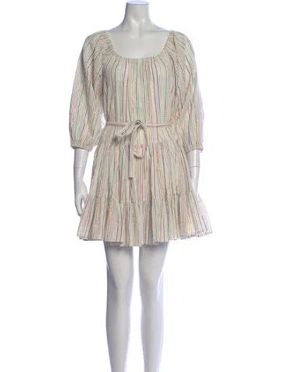 Pre-owned Apiece Apart Striped Mini Dress In White
