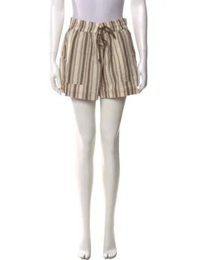 Pre-owned Apiece Apart Striped Mini Shorts W/ Tags In Neutral