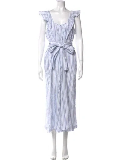 Pre-owned Apiece Apart Striped Scoop Neck Jumpsuit In White