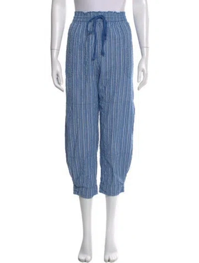 Pre-owned Apiece Apart Striped Skinny Leg Pants In Blue