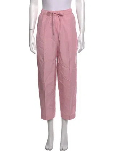 Pre-owned Apiece Apart Striped Straight Leg Pants In Pink