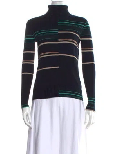 Pre-owned Apiece Apart Striped Turtleneck Sweater In Black