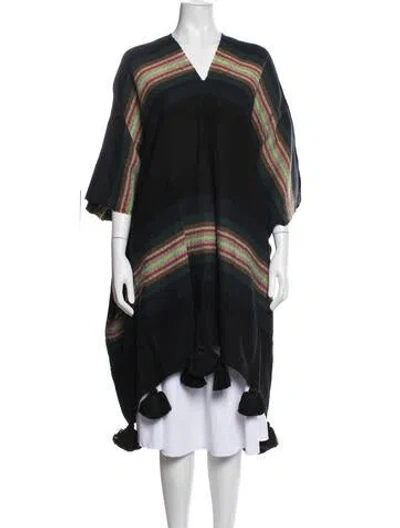 Pre-owned Apiece Apart Striped V-neck Sweater W/ Tags In Black