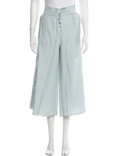 Pre-owned Apiece Apart Striped Wide Leg Pants In Blue