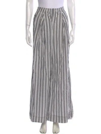 Pre-owned Apiece Apart Striped Wide Leg Pants In Gray