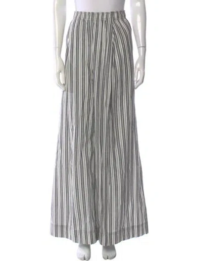 Pre-owned Apiece Apart Striped Wide Leg Pants In Gray