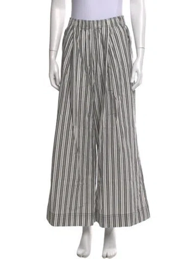 Pre-owned Apiece Apart Striped Wide Leg Pants In Gray
