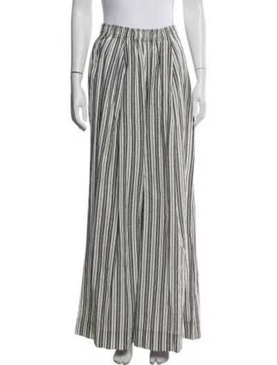 Pre-owned Apiece Apart Striped Wide Leg Pants In Grey