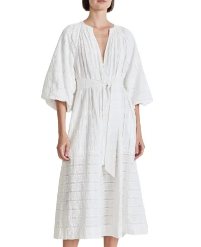 Pre-owned Apiece Apart Sun Mesa Midi Dress For Women In Cream
