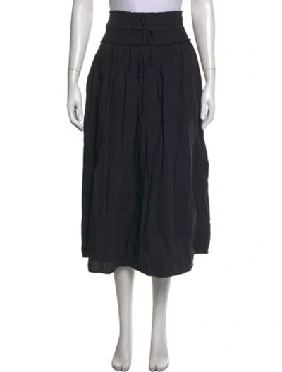 Pre-owned Apiece Apart Tassel Accents Midi Length Skirt In Black