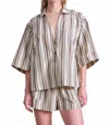 Apiece Apart Terrasini Button Up Shirt In Beige In Multi
