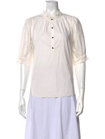 Pre-owned Apiece Apart Three-quarter Sleeve Blouse In Neutrals