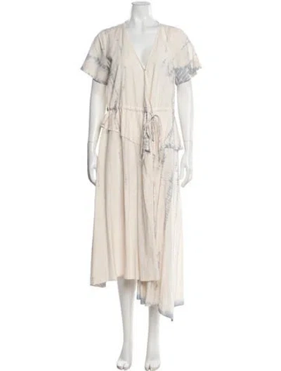 Pre-owned Apiece Apart Tie-dye Print Midi Length Dress In Multi