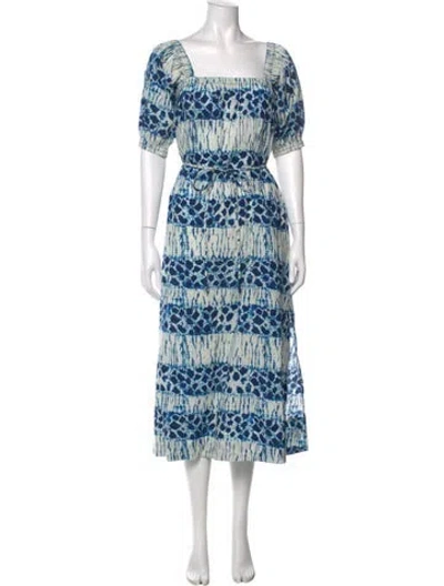 Pre-owned Apiece Apart Tie-dye Print Midi Length Dress In Multi
