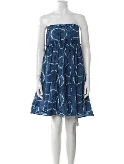 Pre-owned Apiece Apart Tie-dye Print Mini Dress In Blue