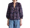 Apiece Apart Trinidad Blouse In Camille Floral Navy In Blue