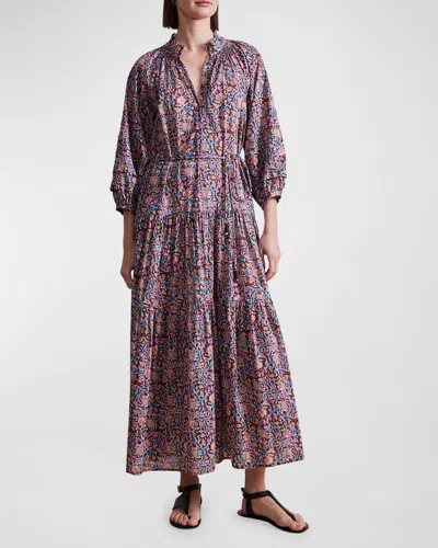 Apiece Apart Trinidad Floral Print Maxi Dress In Multi