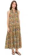 Apiece Apart Trinidad Tank Dress Batik Floral Bronze